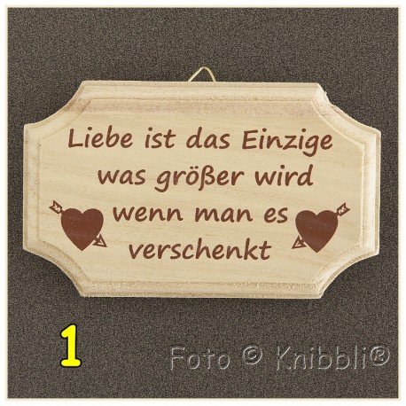 Schild Holz ca 7x11,5 cm Spruch 24