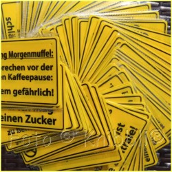 Schild Kunststoff ca 10,5 x 15 cm Auswahl aus 48 Texten
