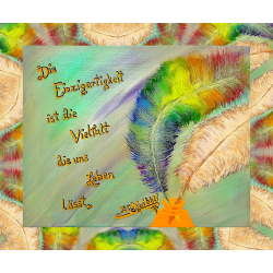 Limitierte 12er 4er- Feder - Die Einzigartigkeit ist die Vielfalt die uns Leben lässt - Knibbli®