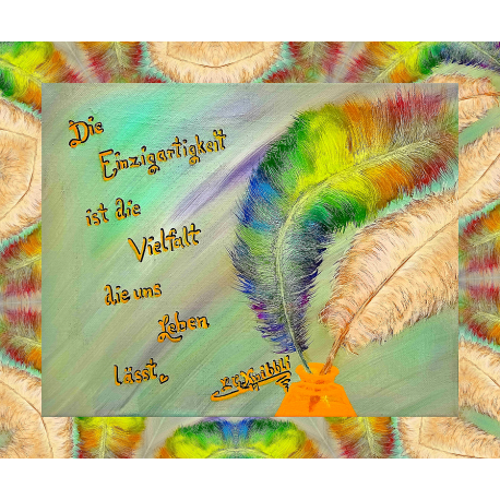 Limitierte 12er 4er- Feder - Die Einzigartigkeit ist die Vielfalt die uns Leben lässt - Knibbli®