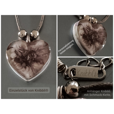 Braune Kette und Herz Anhänger