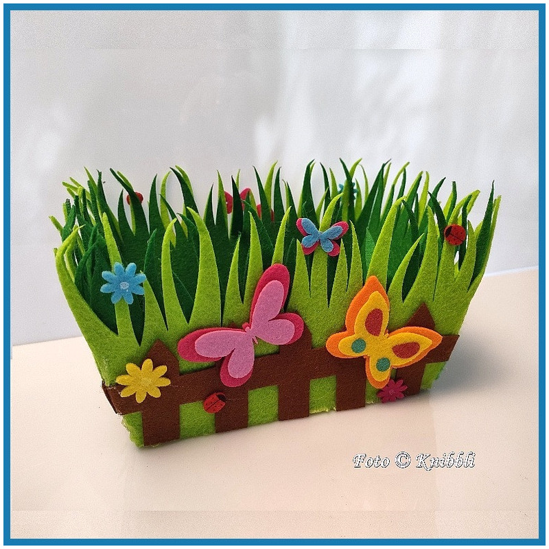 Sommer Frühjahr Filzkorb Deko Geschenk Korb 001