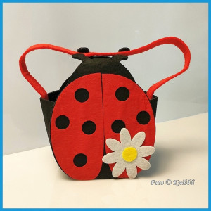 Sommer Frühjahr Filzkorb Marienkäfer Deko Geschenk Korbtasche 003