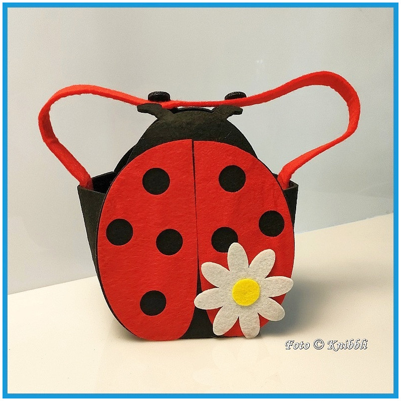 Sommer Frühjahr Filzkorb Marienkäfer Deko Geschenk Korbtasche 003