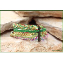 5 fach Armband Grün Bunt