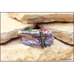 5 fach Armband Lila Bunt
