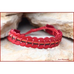 Set 4 Leder Armbänder Regenbogen Styl Nr 2