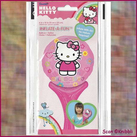 Hand Stabhals Folienballon Hello Kitty